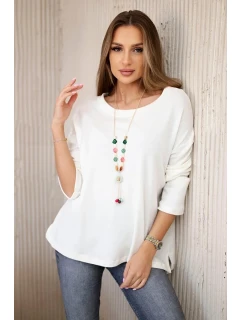 Blúzka s náhrdelníkom ecru