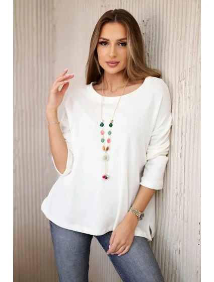 Blúzka s náhrdelníkom ecru Blúzka s náhrdelníkom ecru