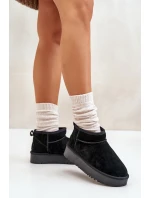 Dámské semišové sněhule na platformě černé model 21670434 - Boto