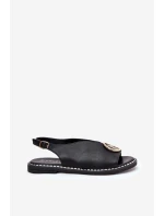 Ploché Elegantní Sandály S Dekorací Černé model 21685756 - Boto