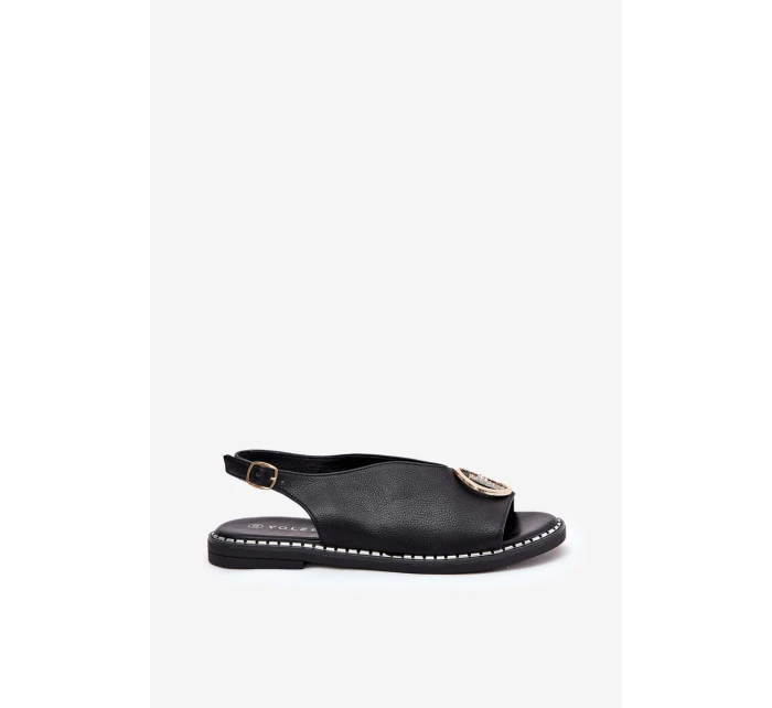 Ploché Elegantní Sandály S Dekorací Černé model 21685756 - Boto