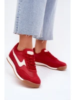 Buty Sportowe Sneakersy Damskie Czerwone Zerina