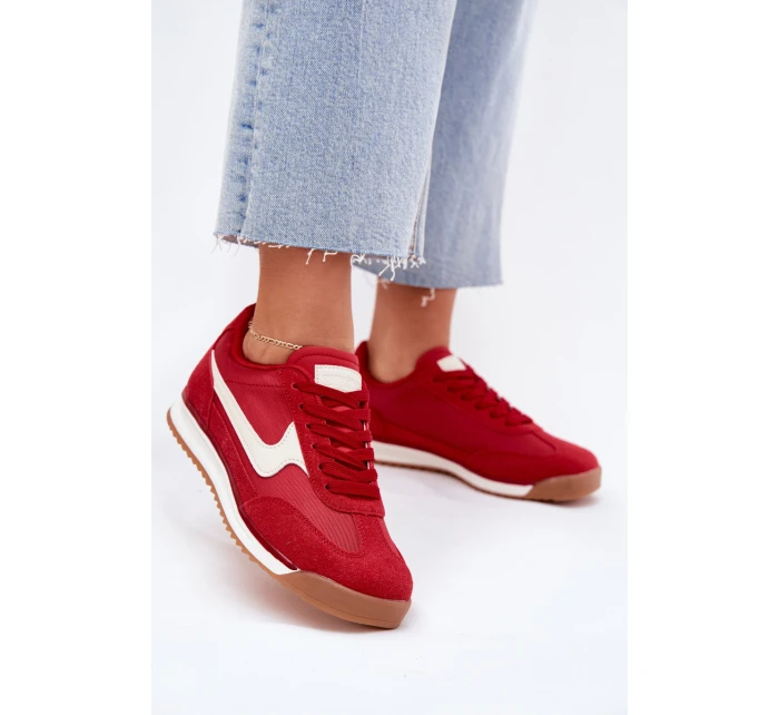 Buty Sportowe Sneakersy Damskie Czerwone Zerina