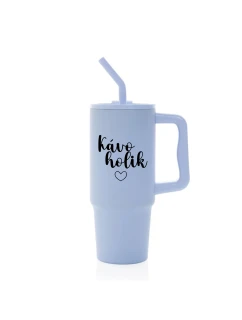 KÁVOHOLIK - světle modrý cestovní termohrnek 900 ml