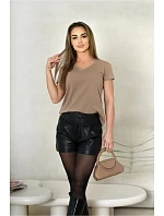 Dámske tričko s krátkym rukávom Serek brown - Off Pink