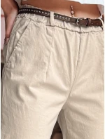 Dámské kalhoty chinos s páskem light beige Dstreet model 21986508 - FashionStreet