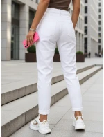 Dámske džínsové nohavice s vysokým pásom mom fit white FashionStreet UY2906