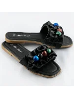 Černé dámské pantofle s podrážkou model 17356925 - Mix Feel