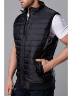 Černá pánská prošívaná vesta model 18347890 - J.STYLE Černá pánská prošívaná vesta model 18347890 - J.STYLE