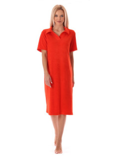 BARI šaty s límečkem a krátkým rukávem cherry tomato