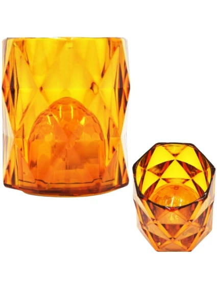 MINI DEKORATÍVNA LAMPA 6 CM JANTÁROVÁ TEPLÁ BIELA 1 LED