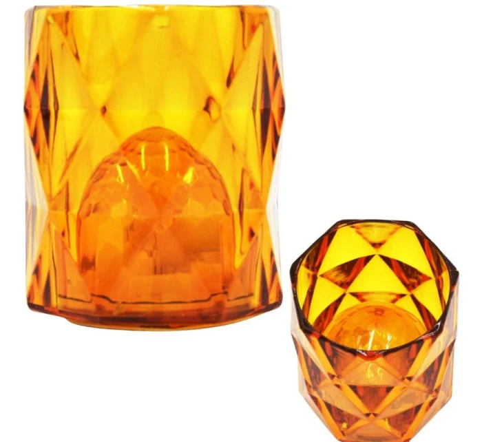 MINI DEKORATÍVNA LAMPA 6 CM JANTÁROVÁ TEPLÁ BIELA 1 LED