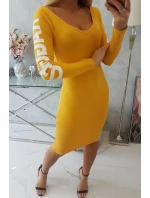 Otrhané šaty horčicovej farby Otrhané šaty horčicovej farby