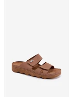 Dámske kožené papuče s prackami Inblu CX0004KU Brown