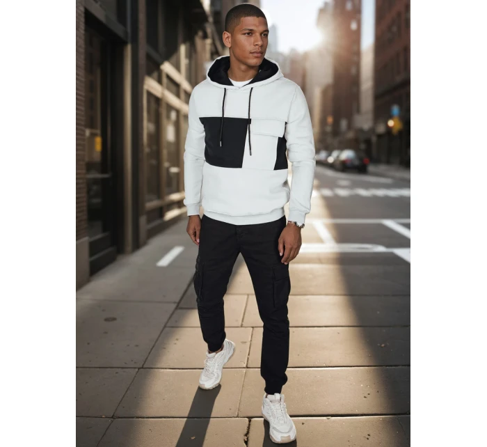 Pánská šedá mikina s kapucí model 21986056 - Dstreet