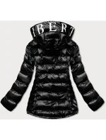 Čierno-červená dámska prešívaná bunda s kapucňou (xw817x) Čierno-červená dámska prešívaná bunda s kapucňou (xw817x)