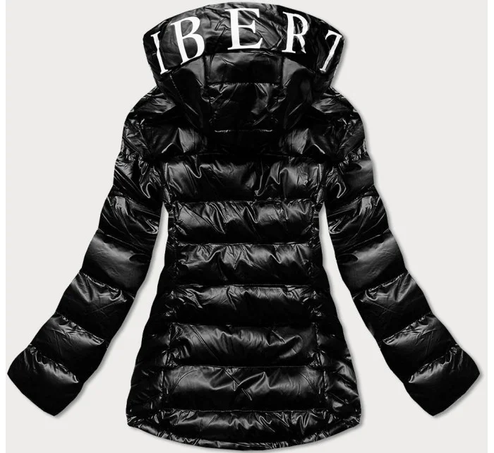 Čierno-červená dámska prešívaná bunda s kapucňou (xw817x) Čierno-červená dámska prešívaná bunda s kapucňou (xw817x)