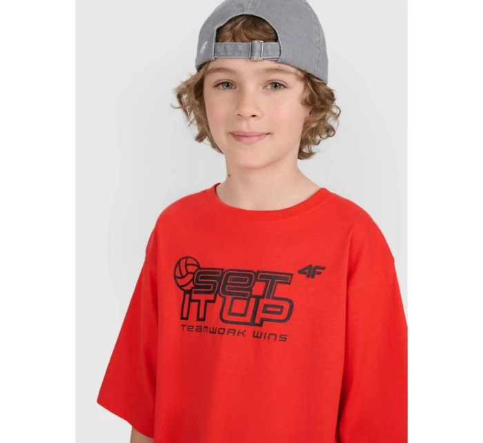 Detské tričko oversize s potlačou 4F 4FJRSS25TTSHU3296-62S Detské tričko oversize s potlačou 4F 4FJRSS25TTSHU3296-62S