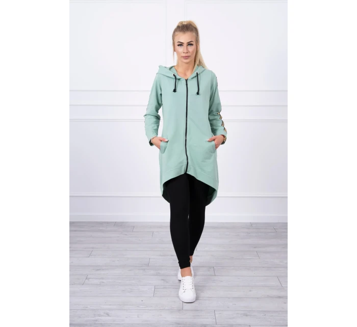Mikina se zipem na zádech tmavě mátová Mikina se zipem na zádech tmavě mátová