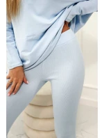 Bavlněná mikina s kapucí + legíny modrý Bavlněná mikina s kapucí + legíny modrý