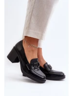 Dámské lodičky na podpatku s ozdobou černé model 21655254 - Boto