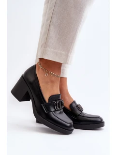 Dámské lodičky na podpatku s ozdobou černé model 21655254 - Boto