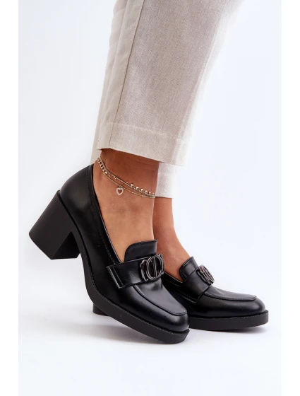 Dámské lodičky na podpatku s ozdobou černé model 21655254 - Boto