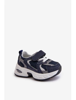 Dziecięce Buty Sportowe Sneakersy Na Rzep Granatowe Rulagia