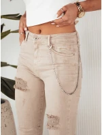 Dámské džínové kalhoty tmavě béžové Dstreet model 21972776 - FashionStreet