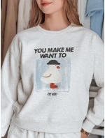 Dámská oversize mikina s potiskem šedá Dstreet model 21988089 - FashionStreet