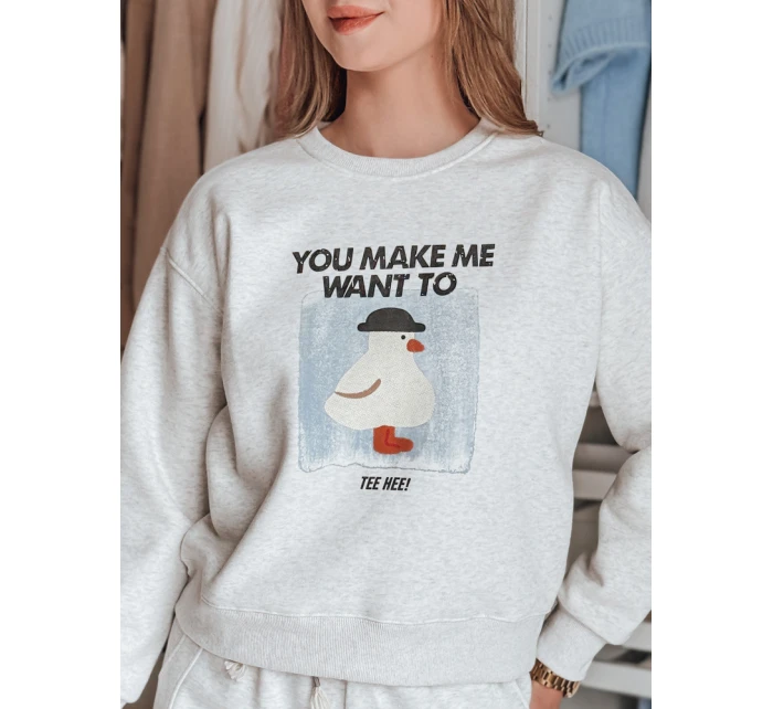 Dámská oversize mikina s potiskem šedá Dstreet model 21988089 - FashionStreet