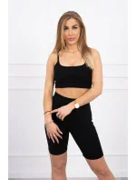 Souprava s kalhotami s vysokým pasem černé barvy