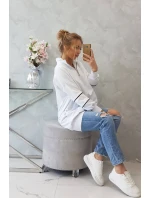 Mikina so zipsom a vreckami biela