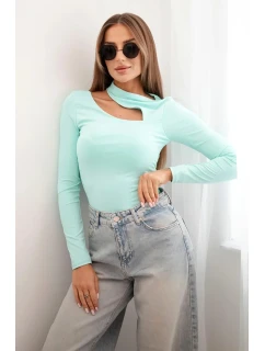 Dámská halenka s dlouhým rukávem a asymetrickým výstřihem mincovna