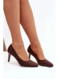 Eko semišové lodičky model 21821736 čokoládové - SERGIO LEONE