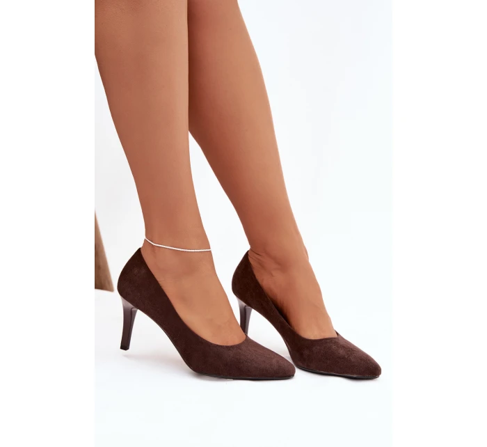 Eko semišové lodičky Sergio Leone 1336 čokoládové