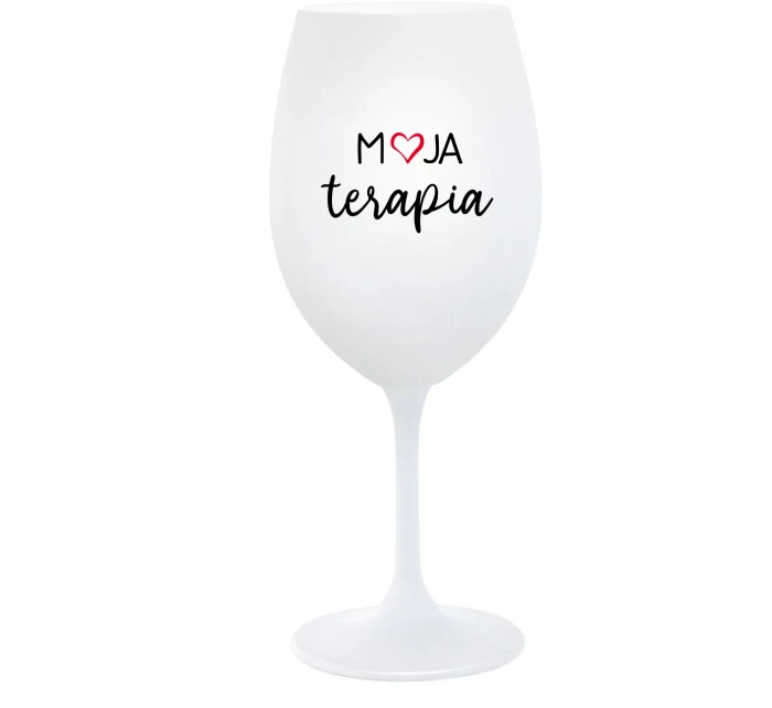 MOJA TERAPIA - biely pohár na víno 350 ml
