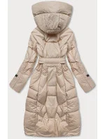 Béžová péřová bunda se stojáčkem a kapucí model 21244382 - Ann Gissy