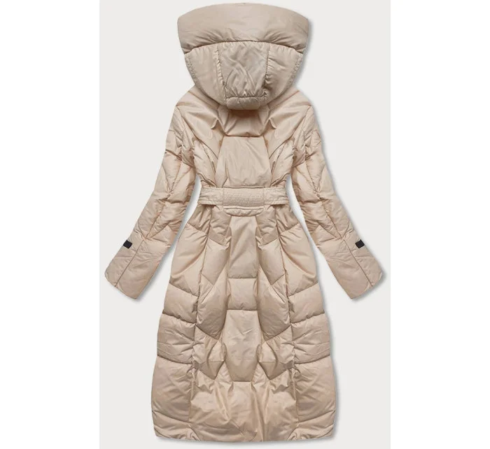 Béžová péřová bunda se stojáčkem a kapucí model 21244382 - Ann Gissy