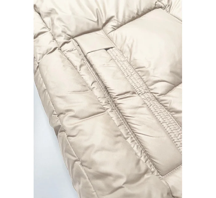 Dámská zimní bunda v barvě ecru s kontrastní podšívkou model 21248818 - Glakate