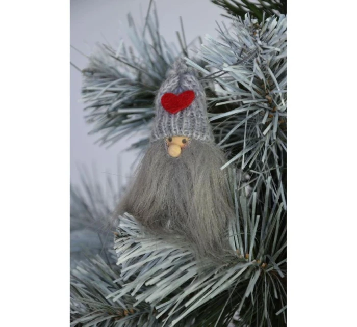 DLHOVLASÝ PRÍVESOK SIVÝ SANTA CLAUS