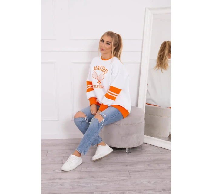 Zateplená mikina Malibu biela+oranžová