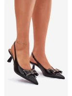 Lodičky Na Podpatku S Mašlí Černé model 21698725 - Boto