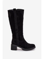Dámské kozačky na blok Eko semiš černé Darisse Dámské kozačky na blok Eko semiš černé Darisse