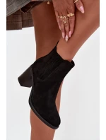 Dámske zateplené čižmy Brevina - čierne, na stĺpcovom podpätku Dámske zateplené čižmy Brevina - čierne, na stĺpcovom podpätku