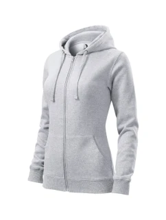 Trendy mikina na zips Dámska svetlosivá Melier