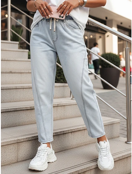 Dámske džínsy s opaskom svetlomodré FashionStreet UY3009
