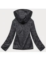 Černá melanžová dámská mikina s model 17059093 - J.STYLE Černá melanžová dámská mikina s model 17059093 - J.STYLE
