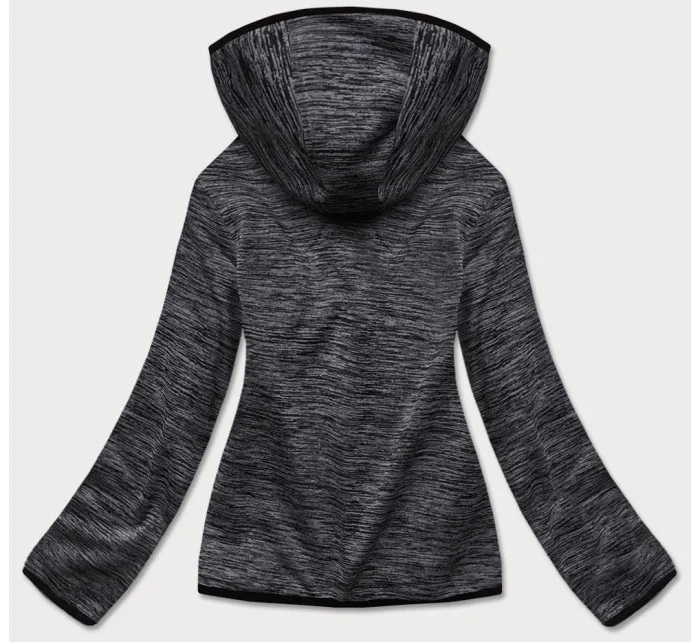 Černá melanžová dámská mikina s model 17059093 - J.STYLE Černá melanžová dámská mikina s model 17059093 - J.STYLE