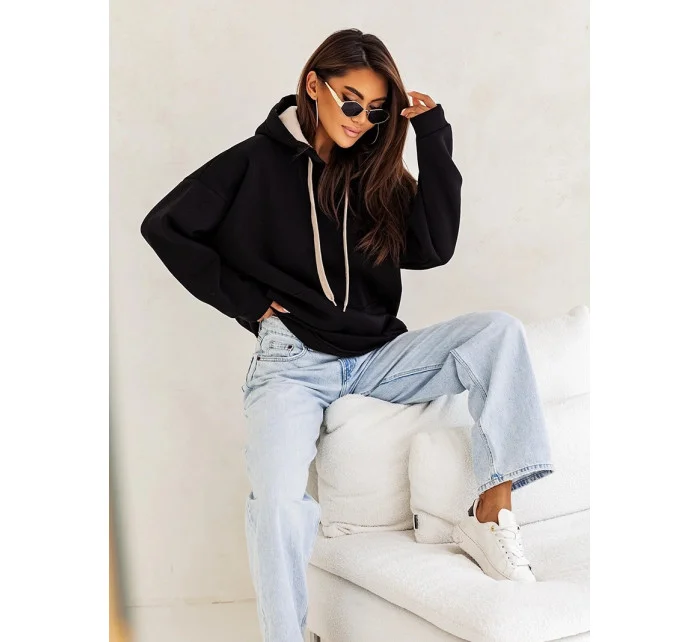 Černá hrubší dámská klokaní mikina model 21777399 - Moon